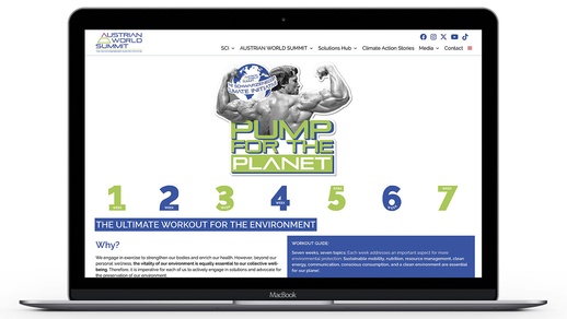 Sporteln für die Umwelt: Arnold Schwarzenegger und zahlreiche weitere Promis machen  sich für den Planeten stark. © www.schwarzeneggerclimateinitiative.com