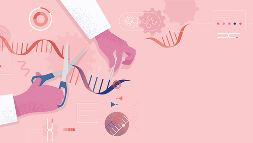 CRISPR-Cas9 besteht  aus zwei RNA-Molekülen und einem Proteinmolekül, dem Enzym Cas9. Damit kann DNA sequenzspezifisch geschnitten werden. © iStock/ DrAfter123