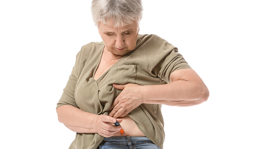 Ältere Dame mit Diabetes © Shutterstock