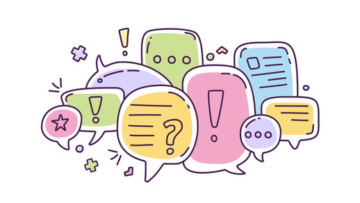 Symbolbild für eine Unterhaltung: Verschiedene Sprechblasen. © Shutterstock