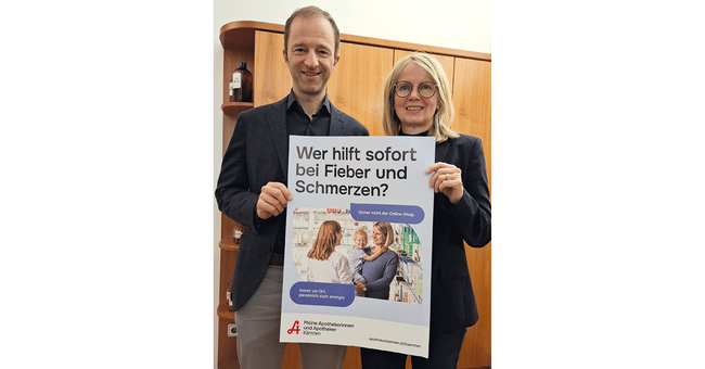 Mag. pharm. Hans Bachitsch, Pr&auml;sident der Apothekerkammer K&auml;rnten, mit Vizepr&auml;sidentin Mag. pharm. Jutta Polligger-Juvan. &copy; beigestellt