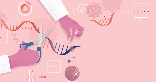 CRISPR-Cas9 besteht  aus zwei RNA-Molekülen und einem Proteinmolekül, dem Enzym Cas9. Damit kann DNA sequenzspezifisch geschnitten werden. © iStock/ DrAfter123