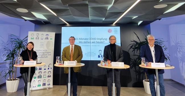 V. l. n. r. Mag. Renée Gallo-Daniel; Univ.-Prof. Dr. Florian Thalhammer; Dr. Ralf Harun Zwick; Andreas Huss, MBA © FINE FACTS Health Communication