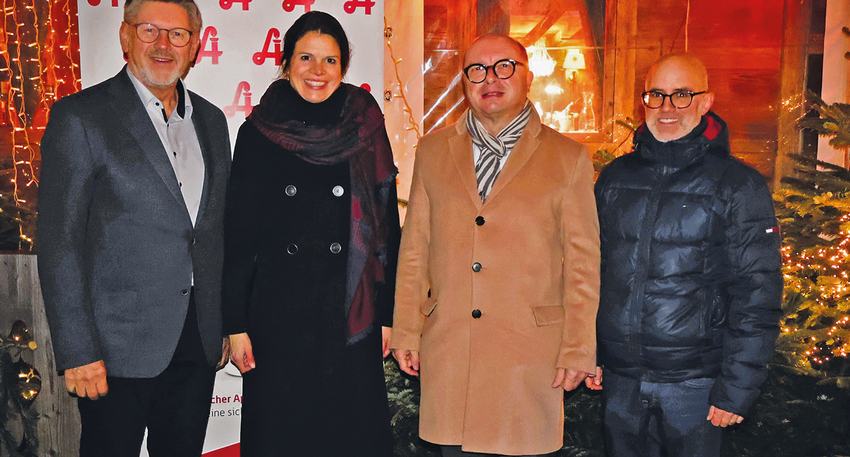Dr. med. Erwin Rebhandl (AM PULS), Univ. Prof. Dr. Johanna Pachmayr (Dekanin PMU Salzburg), Mag. pharm. Thomas W. Veitschegger (Pr&auml;sident &Ouml;AV), Mag. Wolfgang Trattner (stv. Direktor &Ouml;AV) &copy; beigestellt