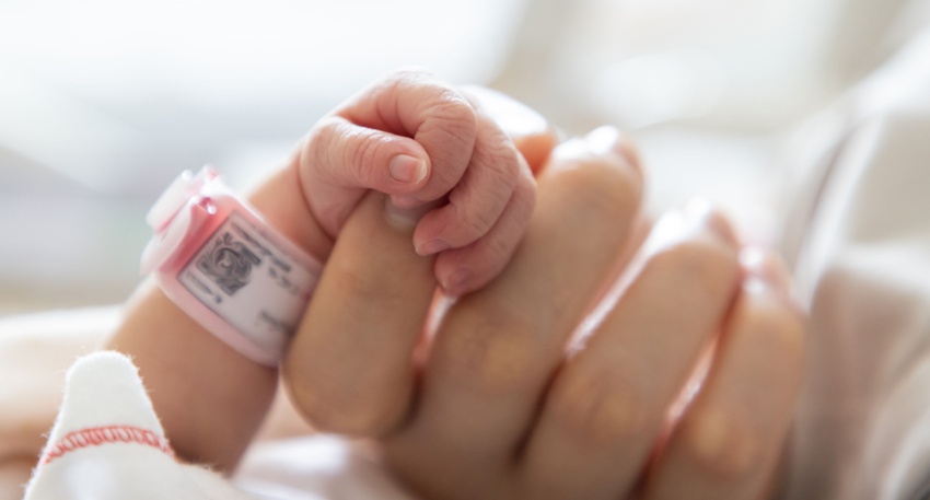 Symbolbild: Die Hand eines frühgeborenen Babys. © Shutterstock