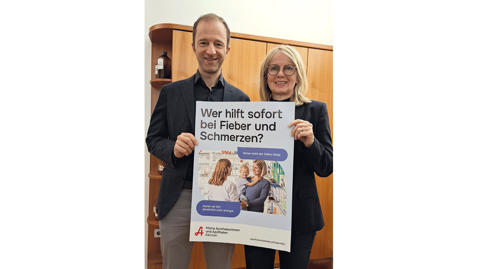 Mag. pharm. Hans Bachitsch, Pr&auml;sident der Apothekerkammer K&auml;rnten, mit Vizepr&auml;sidentin Mag. pharm. Jutta Polligger-Juvan. &copy; beigestellt