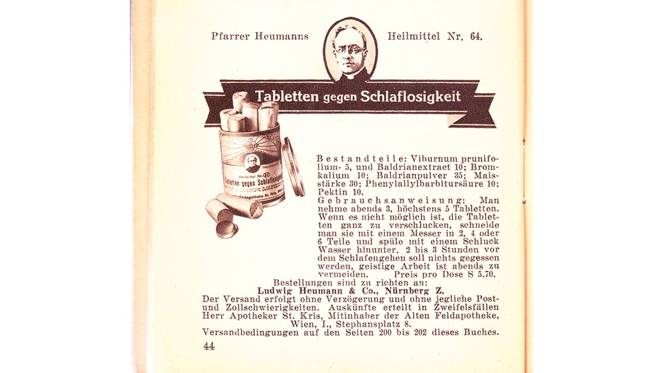 Heumanns Tabletten gegen Schlaflosigkeit:  ein rezeptfreies Barbiturat © Beigestellt