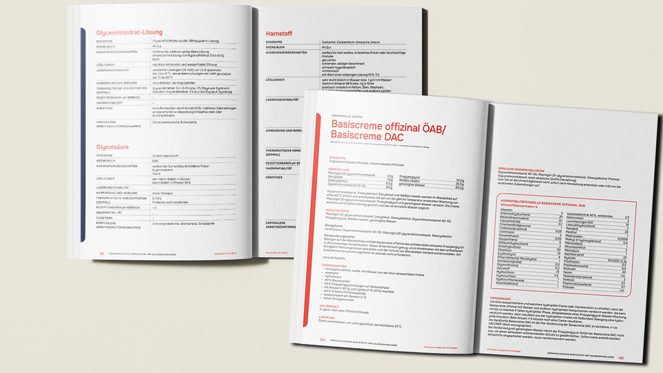 Therapeutische Konzentrationen, pH-Bereiche, Kompatibilit&auml;ten &ndash; das 208-seitige Kompendium liefert konkrete Entscheidungshilfen f&uuml;r die Rezeptur.  Ein Print-Exemplar ging Ende J&auml;nner kostenfrei an alle Apotheken, das PDF wurde mit der Kammerinfo 02/26 versandt. &copy; &Ouml;sterreichische Apothekerkammer