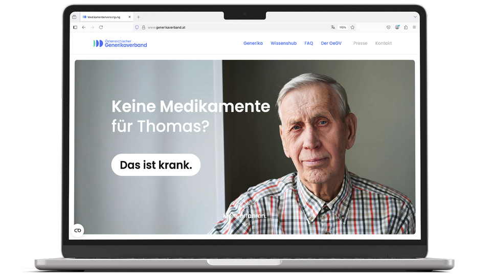 Der Österreichische Generikaverband fordert mit seiner Kampagne unter anderem angemessene Preise, um die Arzneimittelversorgung der Bevölkerung langfristig zu sichern. © Österreichischer Generikakverband